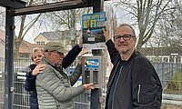 Elita & Benno Grafke bei der Abstimmung des Kippenbarometers mit Andi Baumert (Jugendzentrum Hülse). Foto: Privat